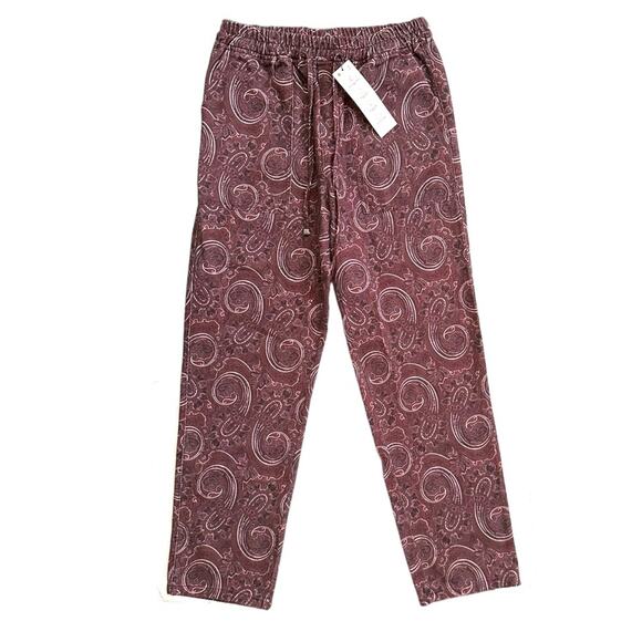 NWT Zara Paisley Pull-On Pants Ankle Crop XS - Picture 2 of 6